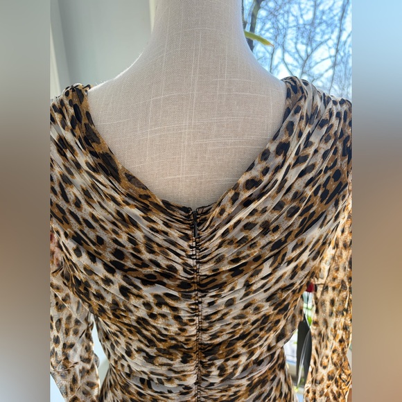 Tadashi Shoji Animal Print Long Sleeve Dress - Picture 8 of 11